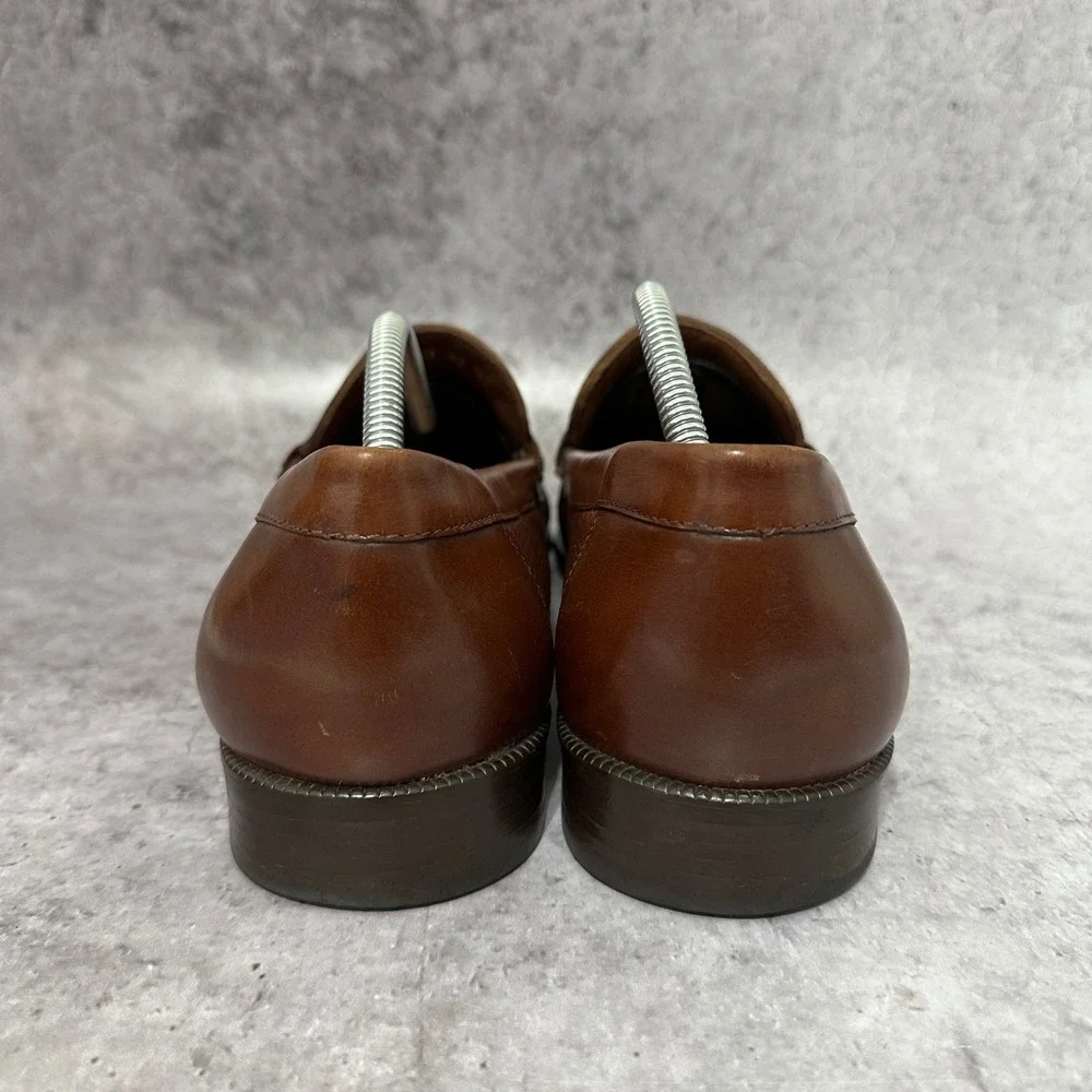 Florsheim Heyworth Tassel Loafers Mens 12 Brown Pebbled Leather Dress Shoes